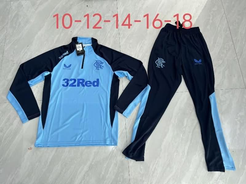 Kids - Thailand Quality(AAA) 24/25 Rangers Blue Soccer Tracksuit