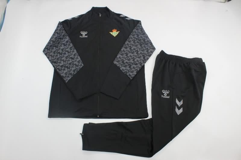 Thailand Quality(AAA) 24/25 Real Betis Black Soccer Tracksuit