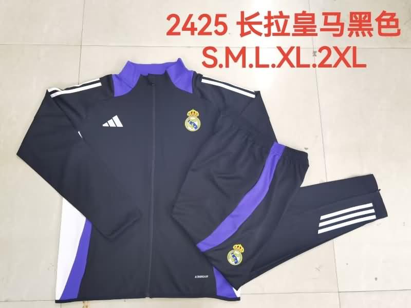 Thailand Quality(AAA) 24/25 Real Madrid Black Soccer Tracksuit 08