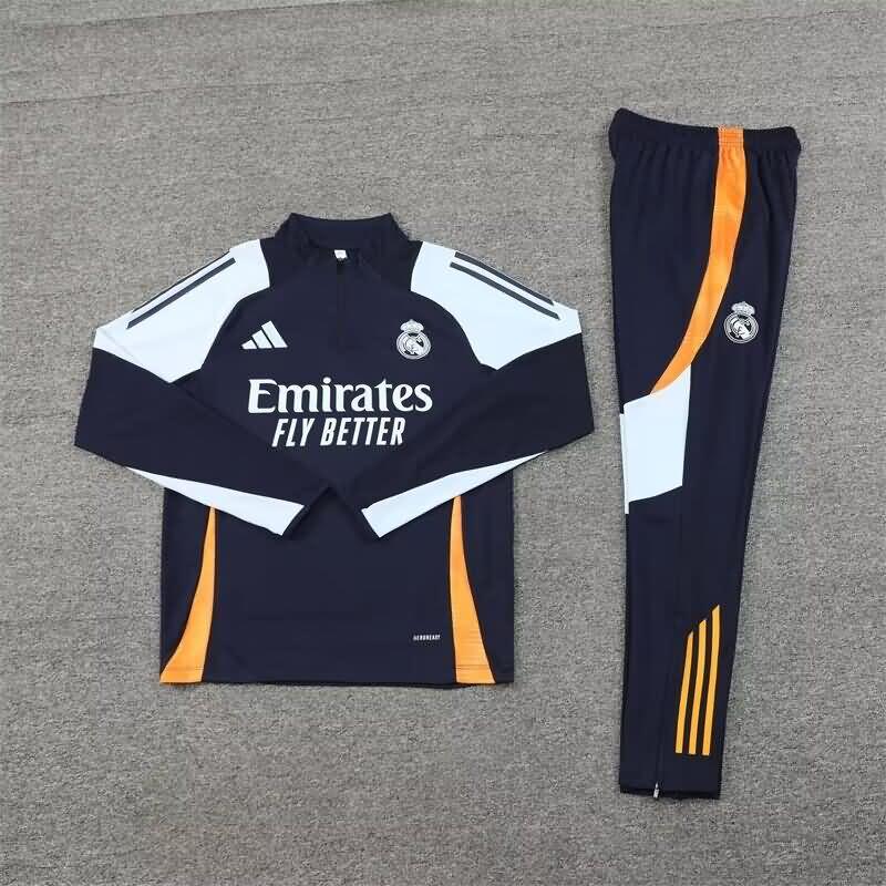 Thailand Quality(AAA) 24/25 Real Madrid Dark Blue Soccer Tracksuit 02