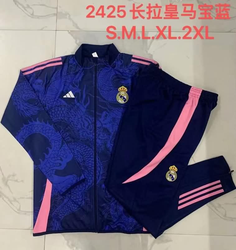 Thailand Quality(AAA) 24/25 Real Madrid Dark Blue Soccer Tracksuit 05