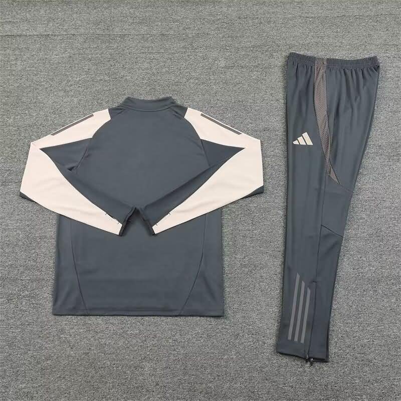 Thailand Quality(AAA) 24/25 Real Madrid Grey Soccer Tracksuit