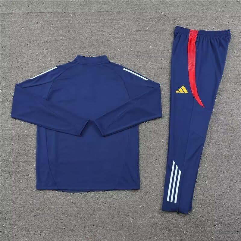 Thailand Quality(AAA) 2024 Spain Dark Blue Soccer Tracksuit 02