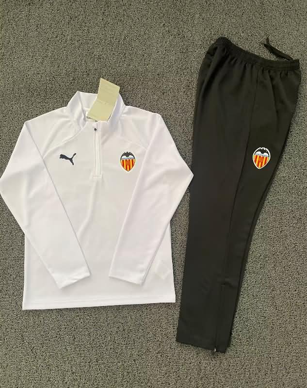 Thailand Quality(AAA) 24/25 Valencia White Soccer Tracksuit