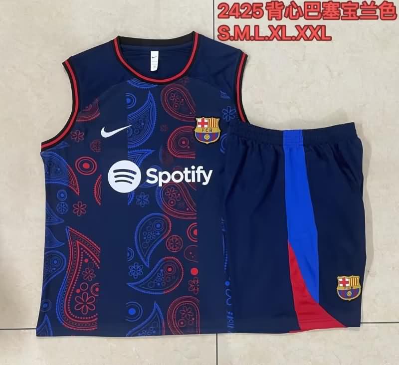 Thailand Quality(AAA) 24/25 Barcelona Dark Blue Soccer Training Sets