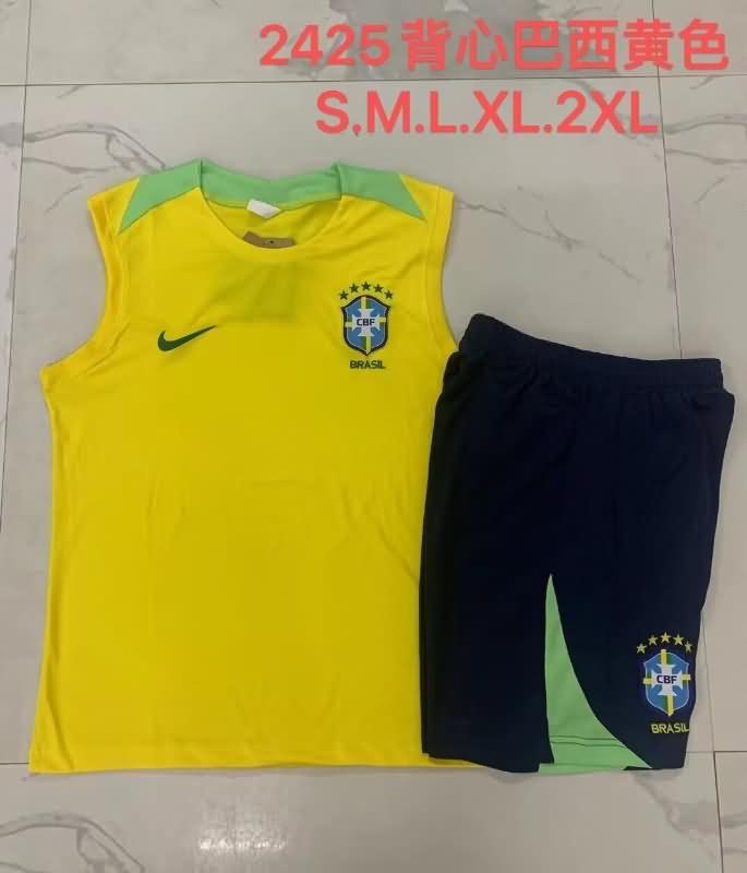 Thailand Quality(AAA) 2024 Brazil Yellow Soccer Training Sets