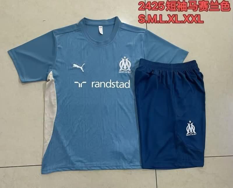 Thailand Quality(AAA) 24/25 Marseilles Blue Soccer Training Sets