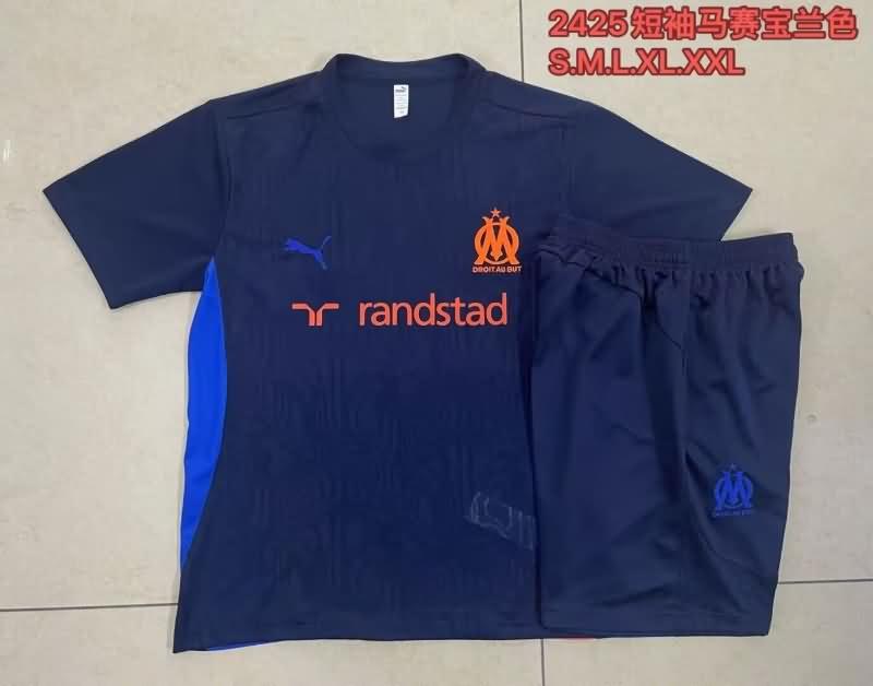 Thailand Quality(AAA) 24/25 Marseilles Dark Blue Soccer Training Sets