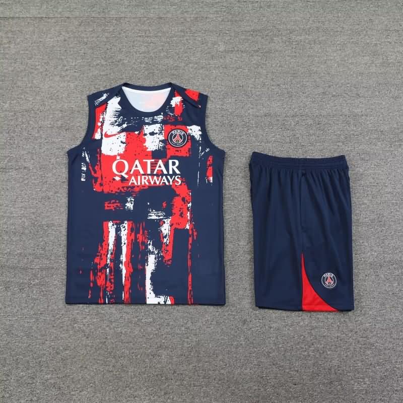 Thailand Quality(AAA) 24/25 Paris St Germain Dark Blue Soccer Training Sets