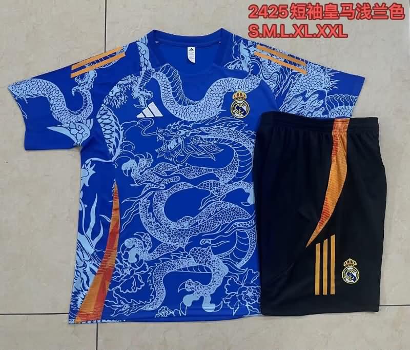 Thailand Quality(AAA) 24/25 Real Madrid Blue Soccer Training Sets