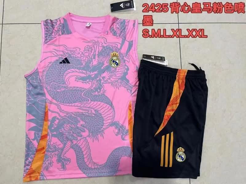 Thailand Quality(AAA) 24/25 Real Madrid Pink Soccer Training Sets