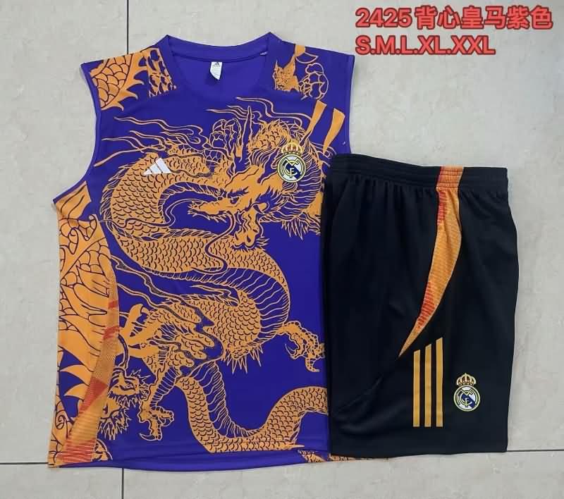 Thailand Quality(AAA) 24/25 Real Madrid Purples Soccer Training Sets