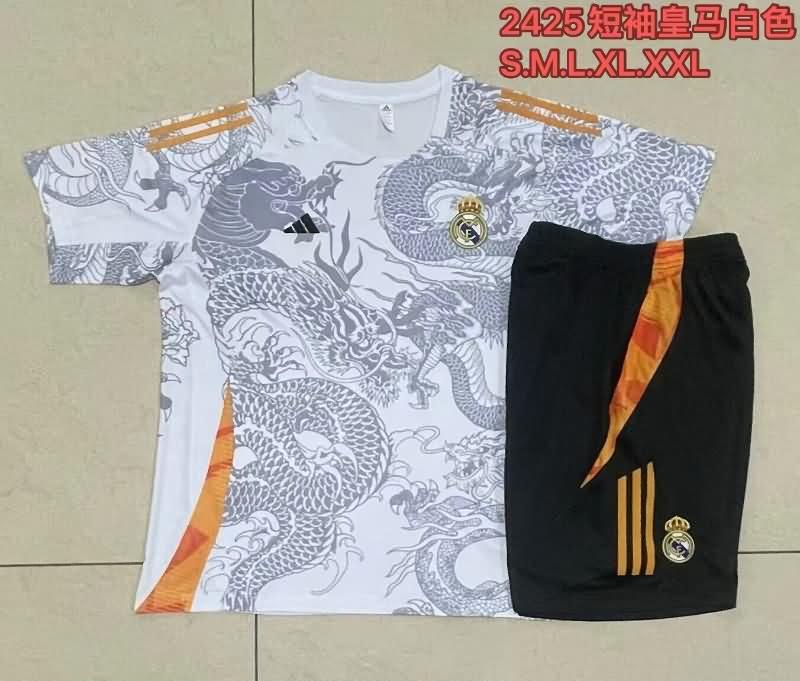 Thailand Quality(AAA) 24/25 Real Madrid White Soccer Training Sets 03