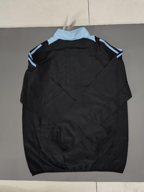 Thailand Quality(AAA) 2024 Argentina Black Soccer Windbreaker