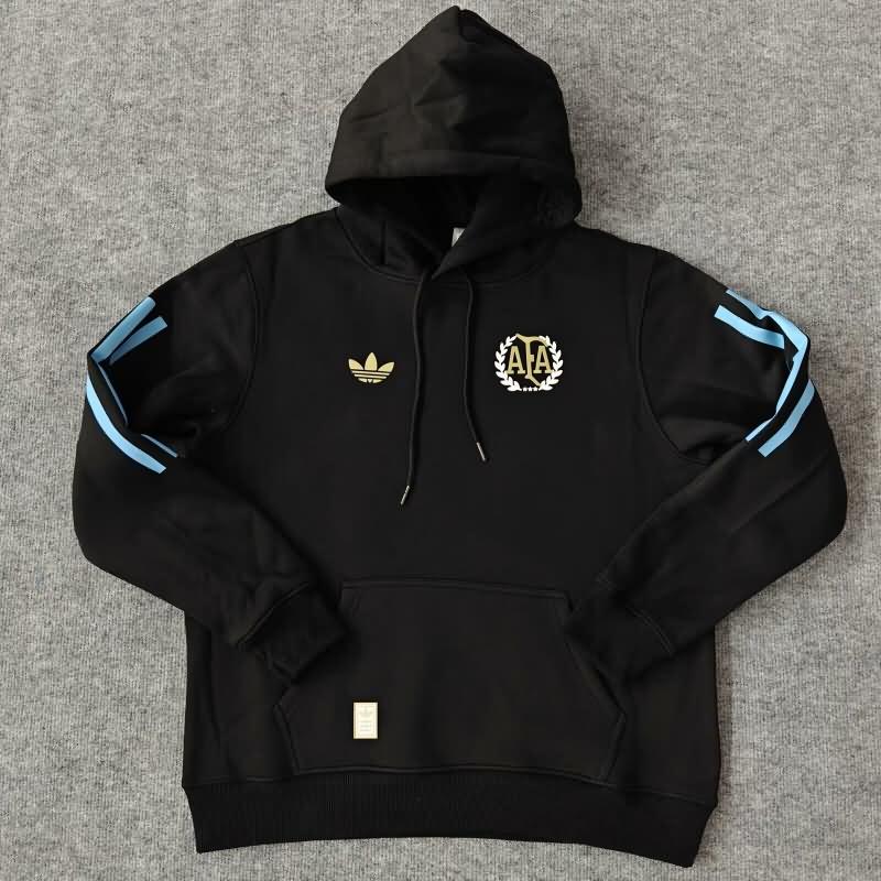 Thailand Quality(AAA) 2024 Argentina Black Soccer Hoodies