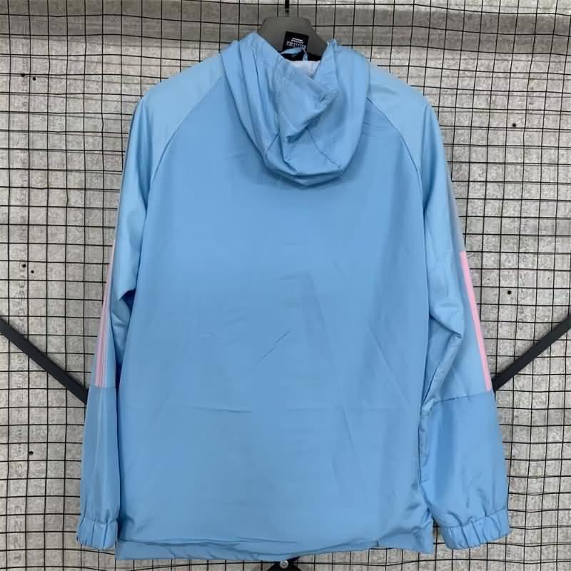 Thailand Quality(AAA) 2024 Argentina Blue Soccer Windbreaker