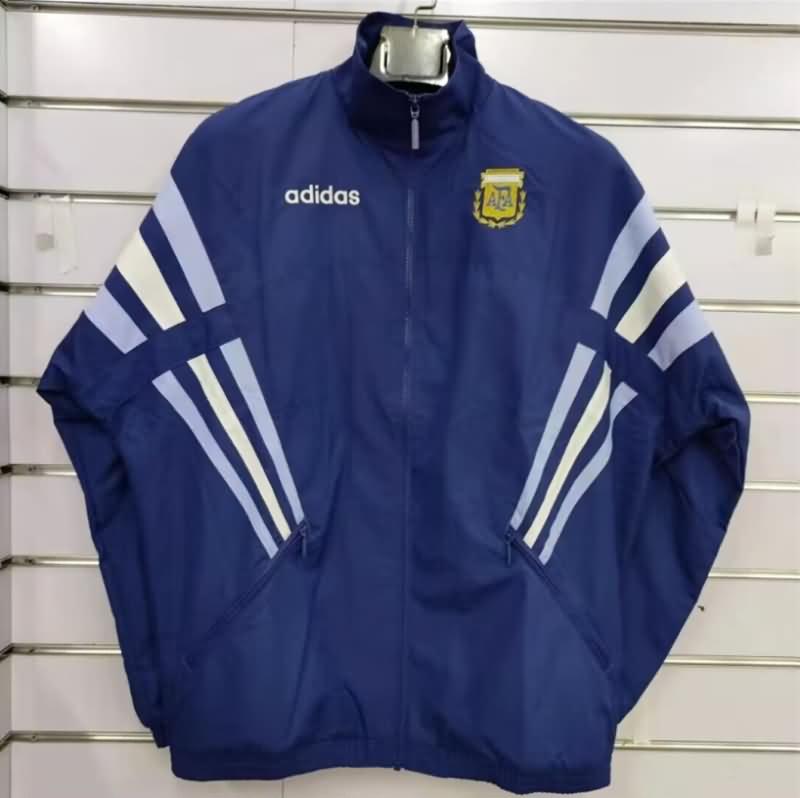 Thailand Quality(AAA) 2024 Argentina Dark Blue Soccer Windbreaker