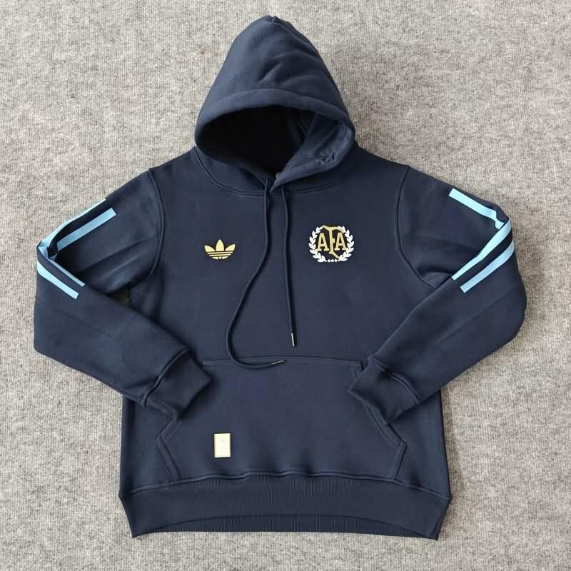 Thailand Quality(AAA) 2024 Argentina Dark Blue Soccer Hoodies