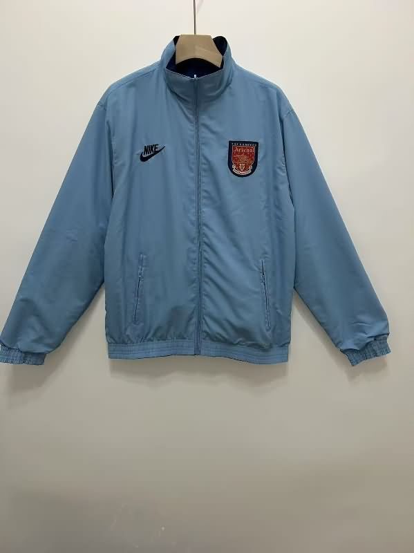 Thailand Quality(AAA) 24/25 Arsenal Blue Dark Blue Reversible Soccer Windbreaker