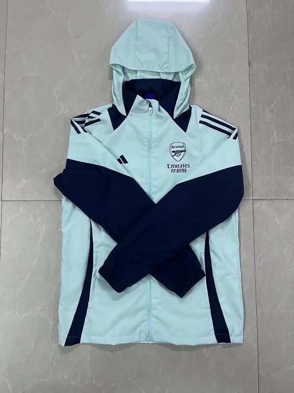 Thailand Quality(AAA) 24/25 Arsenal Light Blue Soccer Windbreaker