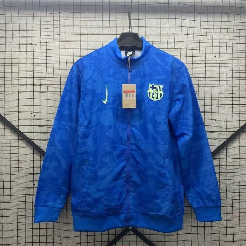 Thailand Quality(AAA) 24/25 Barcelona Blue Soccer Windbreaker