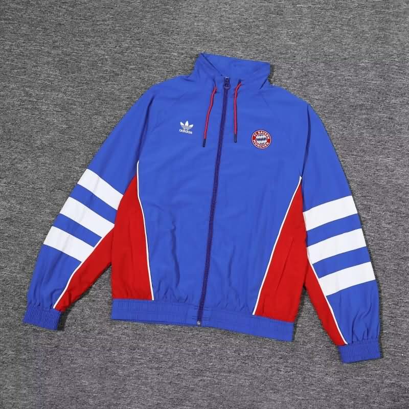 Thailand Quality(AAA) 24/25 Bayern Munich Blue Soccer Windbreaker