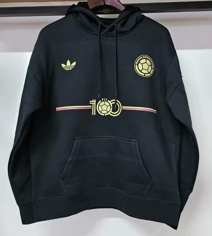 Thailand Quality(AAA) 100th Colombia Anniversary Black Soccer Hoodies