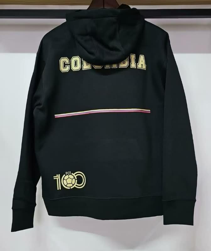 Thailand Quality(AAA) 100th Colombia Anniversary Black Soccer Hoodies