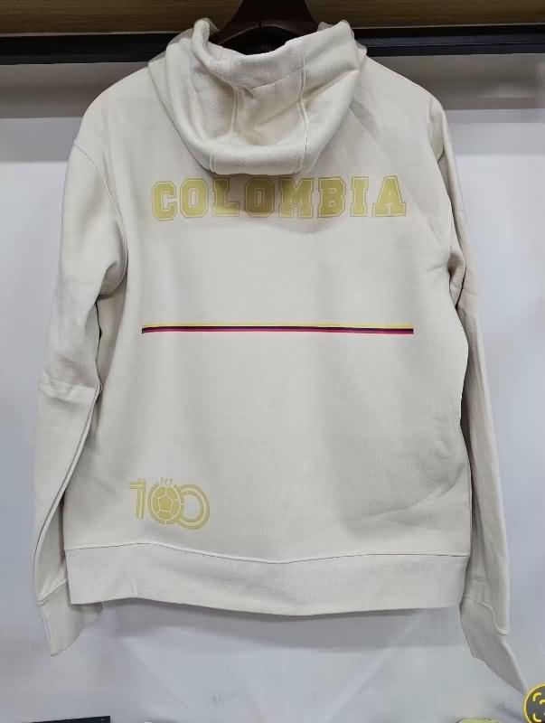 Thailand Quality(AAA) 100th Colombia Anniversary Cream Soccer Hoodies