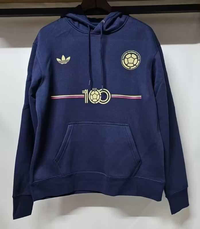 Thailand Quality(AAA) 100th Colombia Anniversary Dark Blue Soccer Hoodies