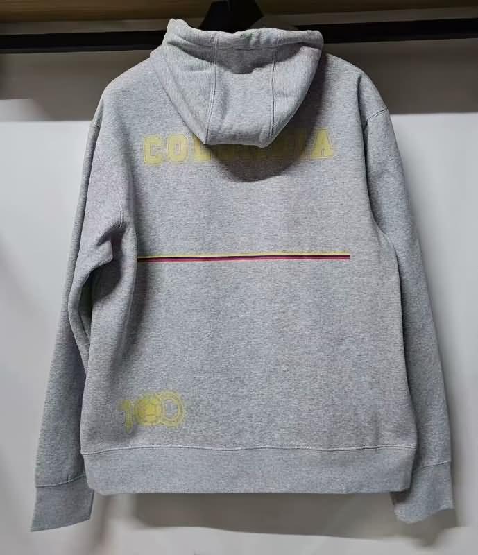 Thailand Quality(AAA) 100th Colombia Anniversary Grey Soccer Hoodies