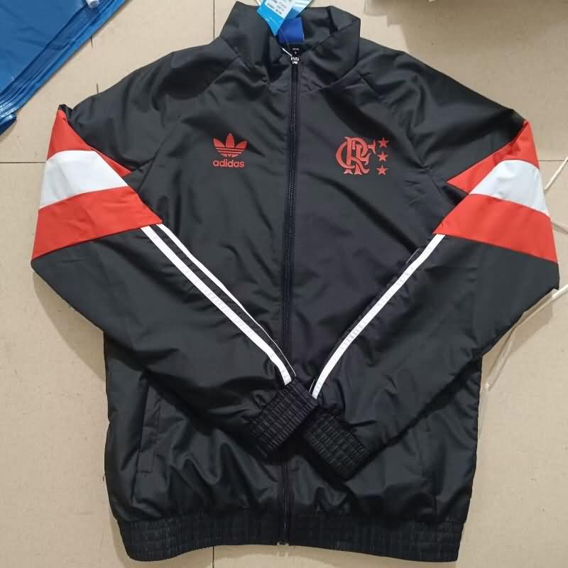 Thailand Quality(AAA) 2024 Flamengo Black Soccer Windbreaker 03