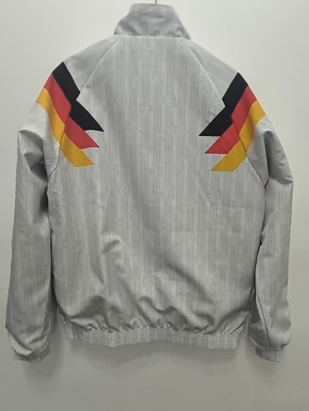 Thailand Quality(AAA) 2024 Germany White Black Reversible Soccer Windbreaker