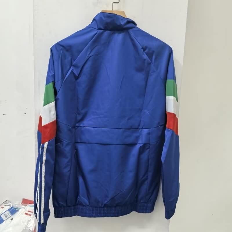 Thailand Quality(AAA) 2024 Italy Blue Soccer Windbreaker