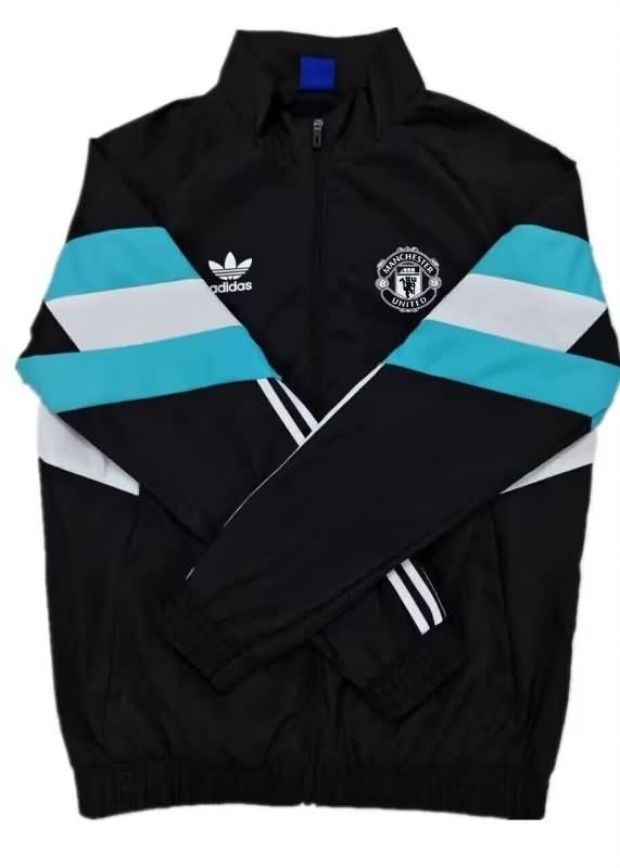 Thailand Quality(AAA) 24/25 Manchester United Black Soccer Windbreaker 02