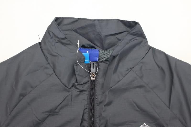 Thailand Quality(AAA) 24/25 Real Madrid Grey Soccer Windbreaker