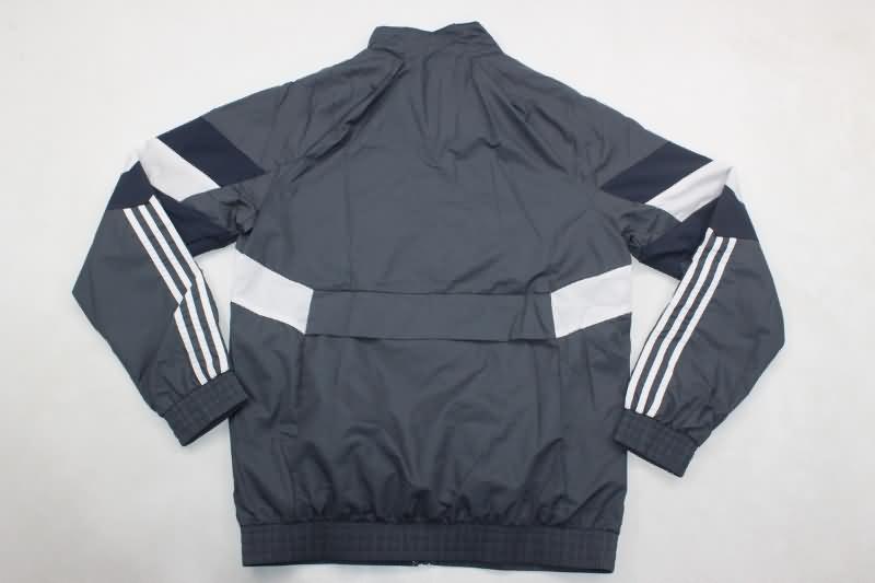 Thailand Quality(AAA) 24/25 Real Madrid Grey Soccer Windbreaker