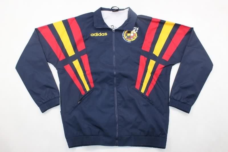 Thailand Quality(AAA) 2024 Spain Dark Blue Soccer Windbreaker