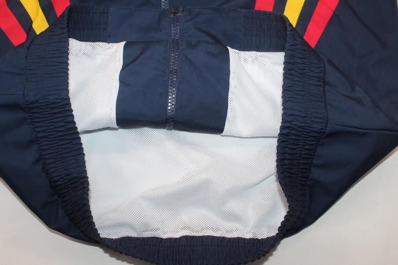 Thailand Quality(AAA) 2024 Spain Dark Blue Soccer Windbreaker