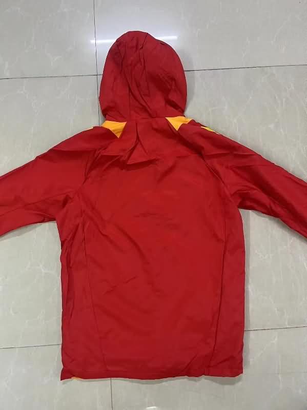 Thailand Quality(AAA) 2024 Spain Red Soccer Windbreaker