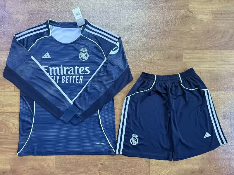 25/26 Real Madrid Away Long Sleeve Soccer Jersey 25/26 Real Madrid Away Long Sleeve Soccer Jersey