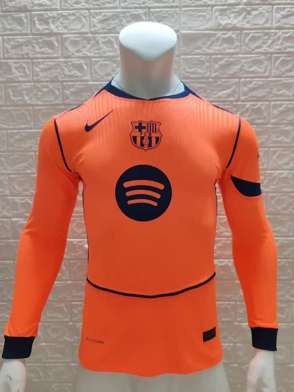 Thailand Quality(AAA) 25/26 Barcelona Third Long Sleeve Soccer Jersey (Player)  Thailand Quality(AAA) 25/26 Barcelona Third Long Sleeve Soccer Jersey (Player)