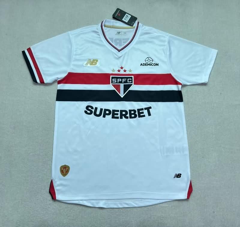 Thailand Quality(AAA) 2025 Sao Paulo Home Soccer Jersey