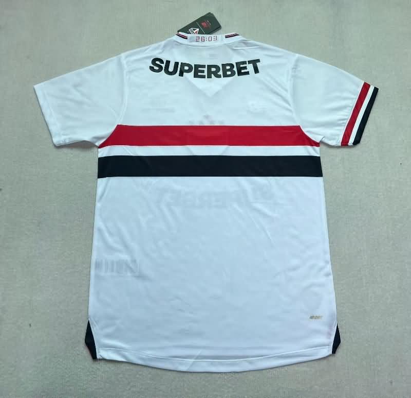 Thailand Quality(AAA) 2025 Sao Paulo Home Soccer Jersey