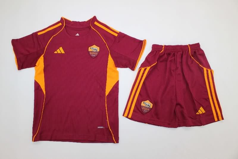 25/26 AS Roma Home Kids Soccer Jersey And Shorts 25/26 AS Roma Home Kids Soccer Jersey And Shorts