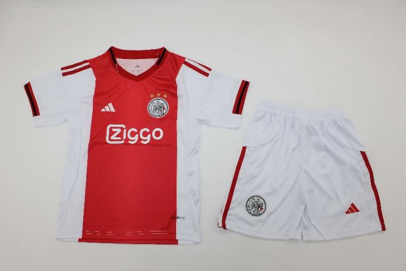 25/26 Ajax Home Kids Soccer Jersey And Shorts 25/26 Ajax Home Kids Soccer Jersey And Shorts