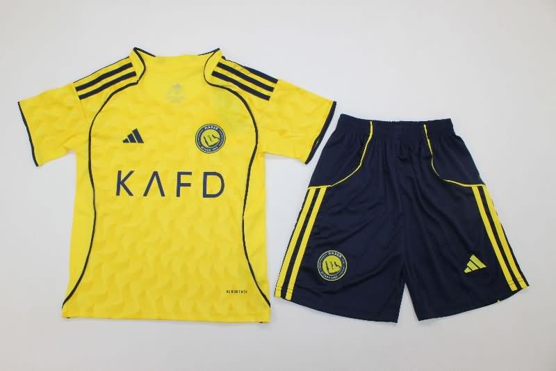 25/26 Al Nassr FC Home Kids Soccer Jersey And Shorts 25/26 Al Nassr FC Home Kids Soccer Jersey And Shorts