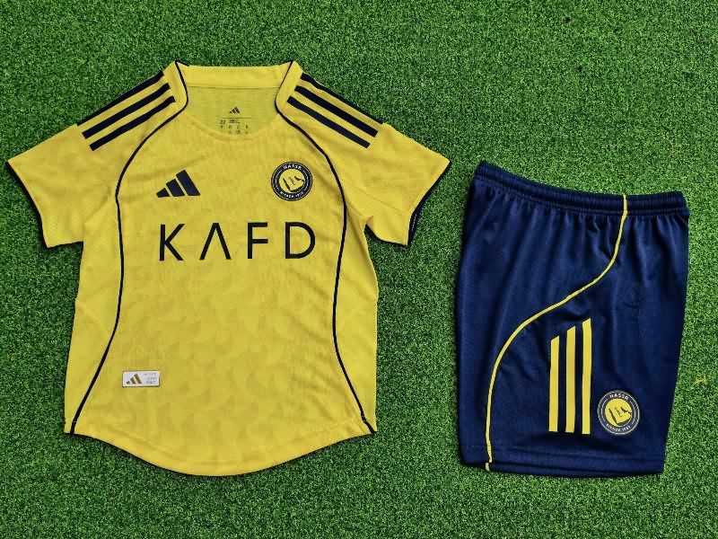 25/26 Al Nassr FC Home Kids Soccer Jersey And Shorts (Player) 25/26 Al Nassr FC Home Kids Soccer Jersey And Shorts (Player)