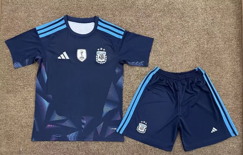 2026 Argentina World Cup Goalkeeper Dark Blue Kids Soccer Jersey And Shorts 2026 Argentina World Cup Goalkeeper Dark Blue Kids Soccer Jersey And Shorts