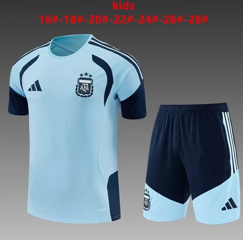 2026 Argentina Training Kids Soccer Jersey And Shorts 02 2026 Argentina Training Kids Soccer Jersey And Shorts 02